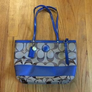 Authentic Coach Brown & Blue Shoulder Bag 🎀